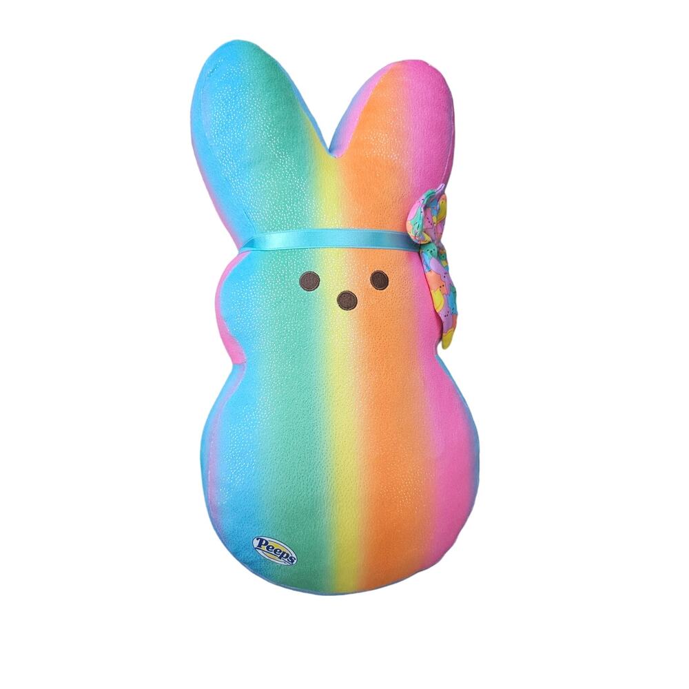 Build A Bear Rainbow Shimmer PEEPS Plush Easter Bunny‎ 16" BAB